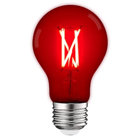 Luxrite A19 LED Edison Red Light Bulb 4.5W 60W Equivalent Clear Glass E26 Base LR21720-1PK